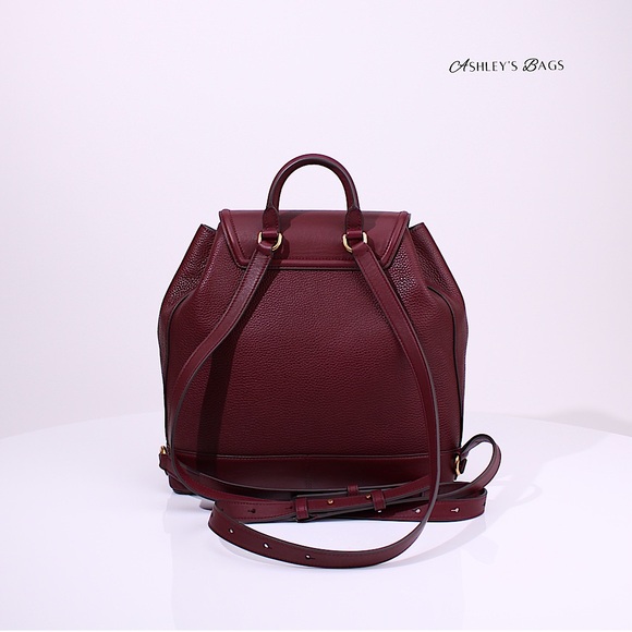 Kate Spade York Pebbled & Smooth Leather Backpack In Cordovan Burgundy - Picture 4 of 8